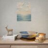 Peace Be Still Calm Sea Impasto Poster | Minimalist Christian Ocean Wall Art | Sage Green and Blue Waves Print | Textured Faith Decor