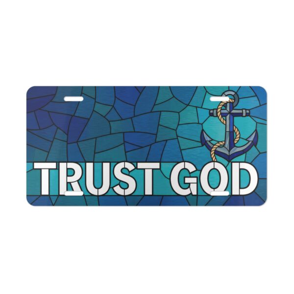 3953568050123163332_2048.jpeg Trust God anchor mosaic Vanity Plate | Christian faith license plate