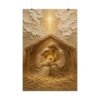 4255968814110208075_2048.jpeg Modern Minimalist Nativity Poster | Christmas Holy Family Wall Art | Textured Palette Knife Plaster Print | Warm Beige & Gold Faith Decor