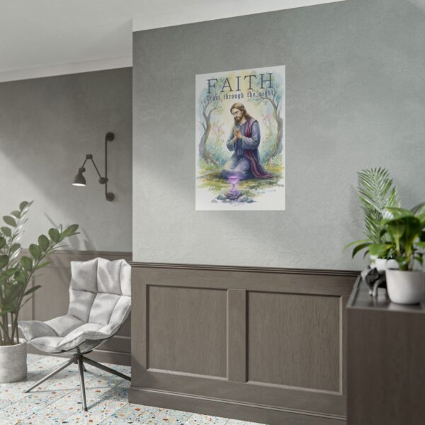 Jesus in the Garden of Gethsemane Watercolor Art, Faith, Trust through the night