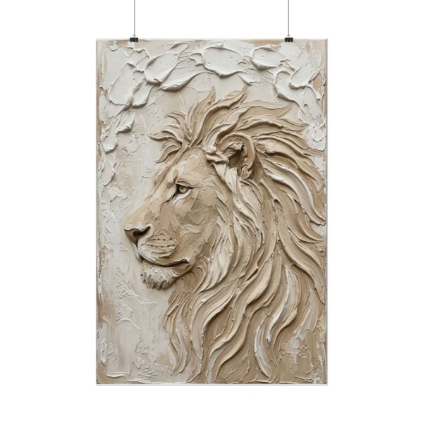 4461088096456208027_2048.jpeg Lion of Judah Poster | Modern Beige Christian Wall Art | Textured Palette Knife Plaster Print | Lion of Judah Scripture Art Decor