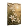 Consider the Lilies Scripture Poster | Matthew 6:28 Christian Wall Art | Modern Sage Green Impasto Print, Textured Palette Knife Wildflower