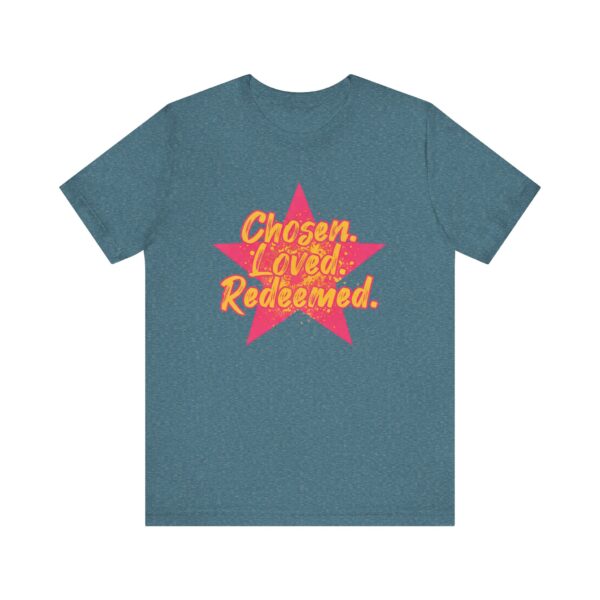 Chosen Loved Redeemed tee | Inspirational Christian shirt, star graphic