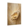 4842632405289284584_2048.jpeg Davids Stone of Faith Poster | Modern Minimalist Christian Wall Art, Textured Palette Knife Plaster Print, Boho Beige & Gold Scripture Decor