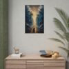 4920192995835762319_2048.jpeg Parting of the Red Sea Poster | Moses Miracle Christian Wall Art | Textured Deep Navy & Teal Impasto Print | Palette Knife Bible Story Decor
