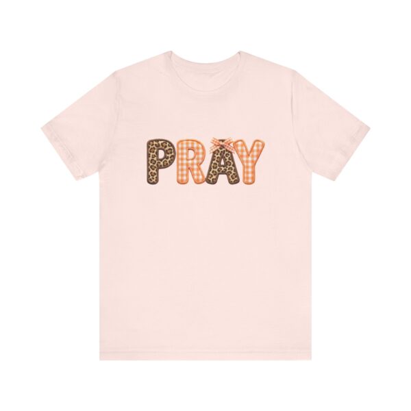 Pray leopard and gingham letters T-Shirt | Faith graphic tee