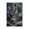 4951098696876302862_2048.jpeg Walking on Water Jesus Poster | Matthew 14:27 Christian Wall Art | Moody Prussian Blue Storm Print | Textured Palette Knife Faith Home Decor