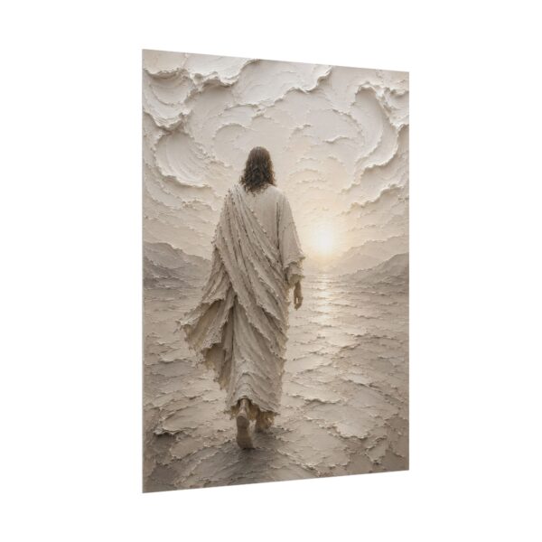4972467384831567452_2048.jpeg I Am the Way Jesus Painting Poster | Minimalist Christian Wall Art, Modern Beige Gray Impasto Print, Textured Palette Knife Faith Home Decor