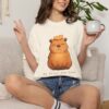 Comfort Colors® Meditating Bear with Orange Slice T-Shirt | Be Still and Know, Bible Verse Shirt, Religious Women