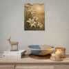 Consider the Lilies Scripture Poster | Matthew 6:28 Christian Wall Art | Modern Sage Green Impasto Print, Textured Palette Knife Wildflower