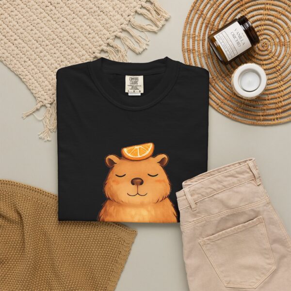 Comfort Colors® Meditating Bear with Orange Slice T-Shirt | Be Still and Know, Bible Verse Shirt, Religious Women