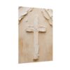 Modern Abstract Cross Impasto Poster | Minimalist Christian Wall Art | Textured Palette Knife Plaster Print | Neutral Beige Faith Home Decor