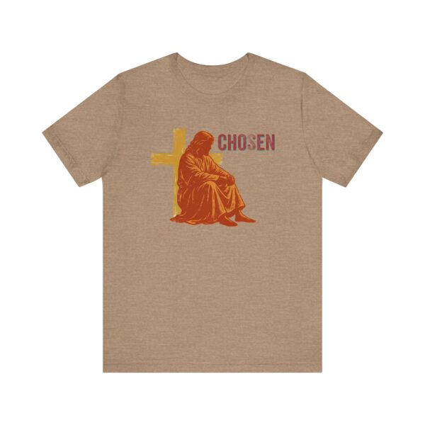 5520263906422841560_2048.jpeg Chosen Jesus Sitting Cross T-Shirt | Christian Faith Tee