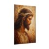 Jesus Crown of Thorns Poster | Gold Leaf Kintsugi Christian Wall Art | King of Kings Portrait Canvas Print | Majestic Modern Religious Gift