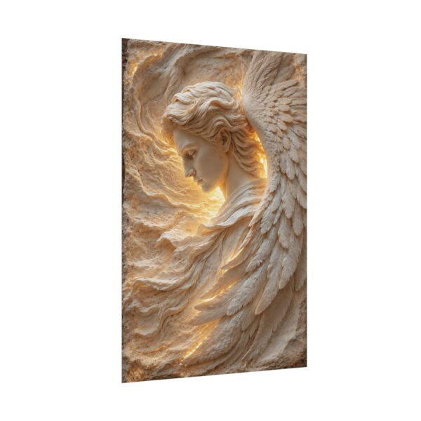 5794688769710847062_2048.jpeg Guardian Angel Marble Relief Poster, Winged Angel Christian Wall Art, Spiritual Heavenly Light Decor, Religious Fine Art Gift