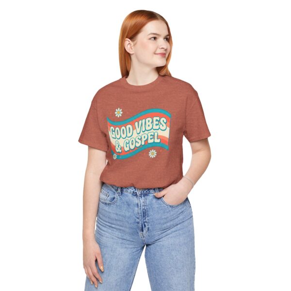 5987448929431443977_2048.jpeg Good Vibes & Gospel T-Shirt | Retro Wave Christian Tee