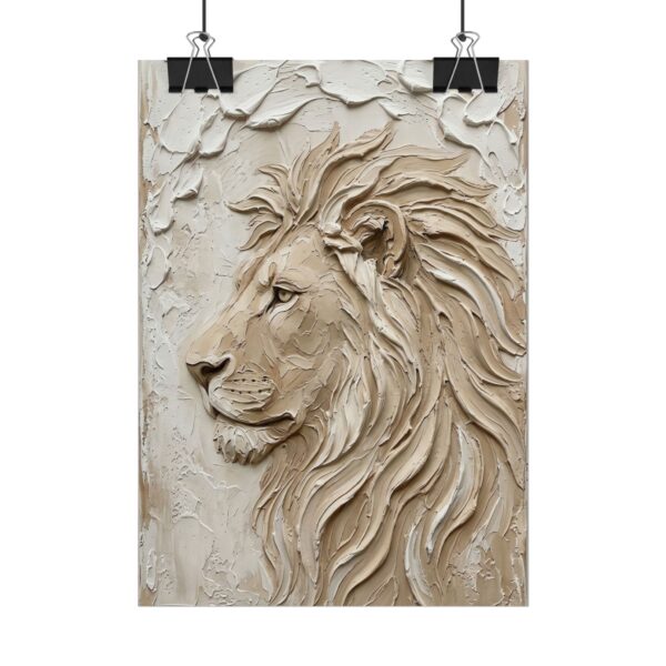 6106945957692513174_2048.jpeg Lion of Judah Poster | Modern Beige Christian Wall Art | Textured Palette Knife Plaster Print | Lion of Judah Scripture Art Decor