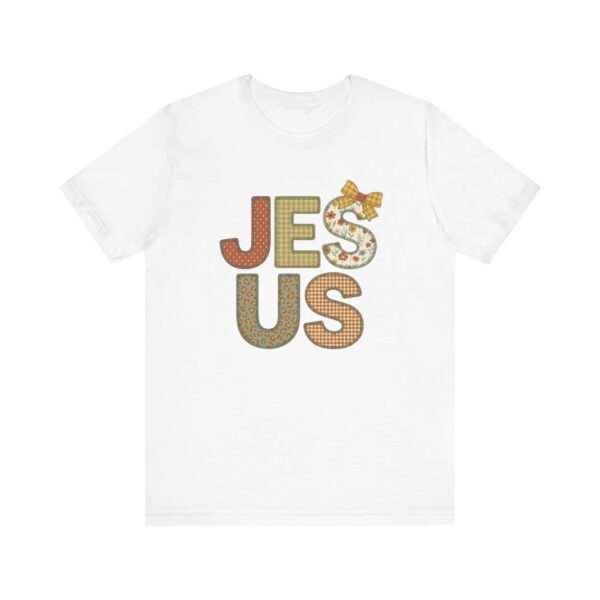 Jesus applique letters T-Shirt | floral patchwork faith tee