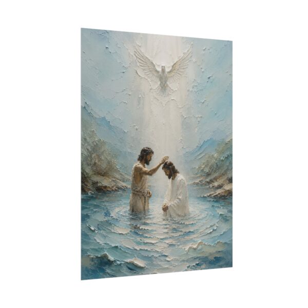 6324045666862728764_2048.jpeg Baptism of Jesus Jordan River Poster | Modern Aqua Blue Christian Wall Art | Textured Palette Knife Plaster Print, Soothing Faith Home Decor