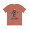 6417267209517882211_2048.jpeg Chosen Crowned Cross T-Shirt | Colorful Stained Glass Christian Faith Tee