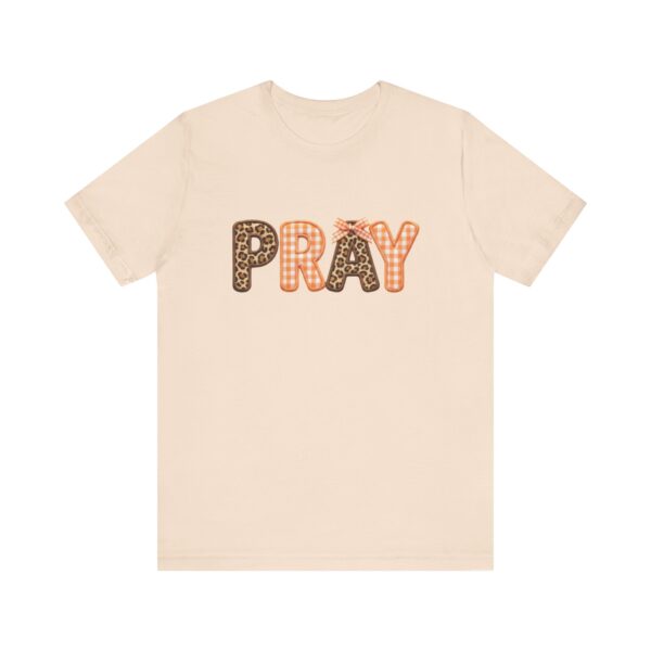 Pray leopard and gingham letters T-Shirt | Faith graphic tee