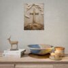 6796119027645804053_2048.jpeg Textured Cross of Calvary Poster | Minimalist Christian Wall Art | Modern Beige Plaster Cross Print | Palette Knife Faith Home Decor