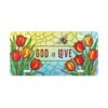 God Is Love Tulips vanity plate | floral scripture license plate