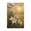 Consider the Lilies Scripture Poster | Matthew 6:28 Christian Wall Art | Modern Sage Green Impasto Print, Textured Palette Knife Wildflower