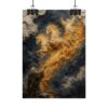 Elijah Chariot of Fire Poster | Modern Charcoal & Gold Christian Wall Art, Textured Palette Knife Plaster Print, Old Testament Miracle Decor