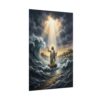 Jesus Calming the Storm Wall Art, Christ in the Boat Poster, Christian Faith Decor, Biblical Sea Miracle Painting, Tempest Ocean Print