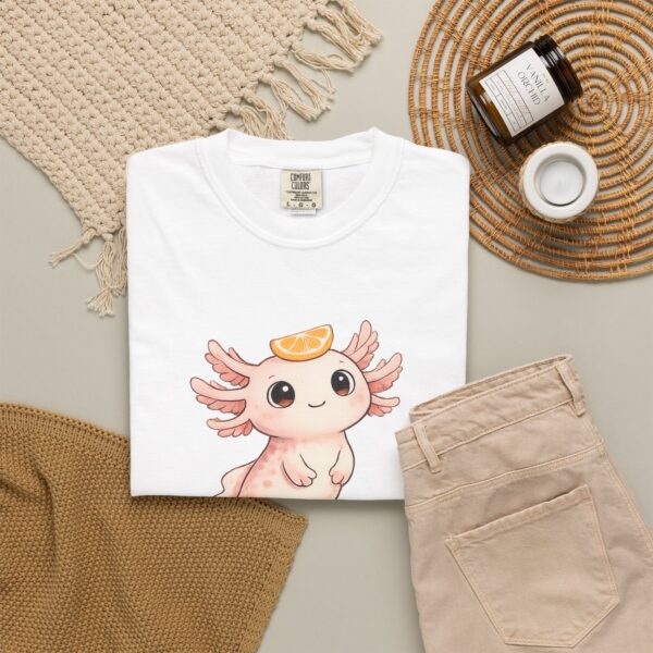 7335274722222366442_2048.jpeg Comfort Colors® Axolotl Illustration T-shirt | Cute Axolotl Character with Toast, Christian Shirt, Bible Verse Shirt, Religious Women Gift