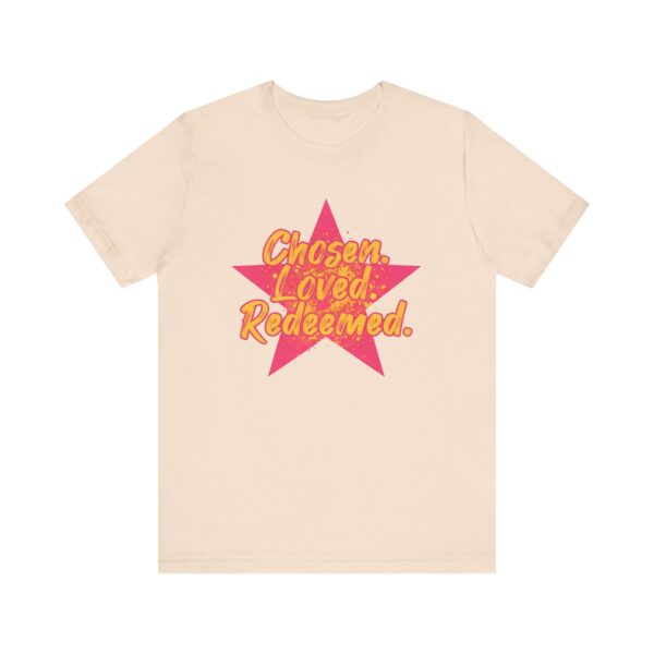 Chosen Loved Redeemed tee | Inspirational Christian shirt, star graphic