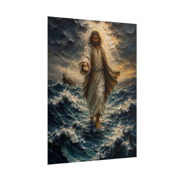 7472773564966731422_2048.jpeg Jesus Walking on Water Impasto Poster | Stormy Sea of Galilee Christian Art | Faith Over Fear Wall Decor | Textured Jesus in Storm Print