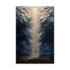 Jacob's Ladder Angels Poster | Ethereal Indigo & Silver Christian Wall Art | Textured Palette Knife Plaster Print | Modern Faith Home Decor