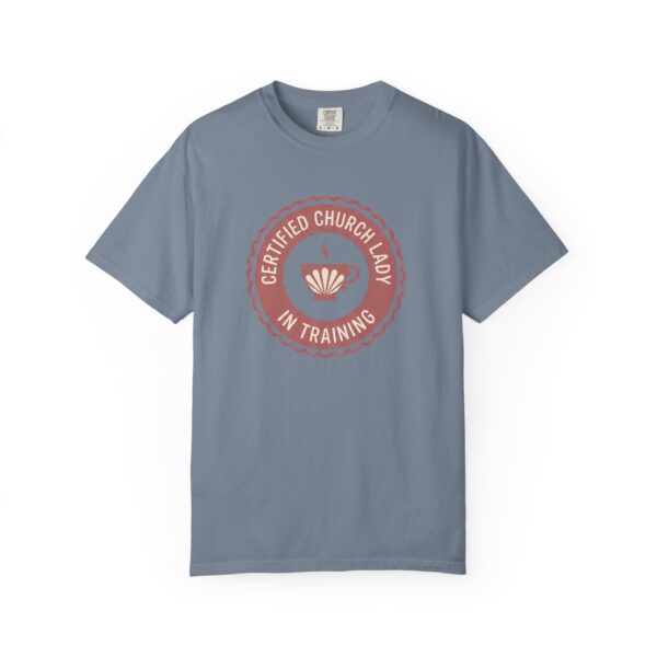 7638804313723959402_2048.jpeg Comfort Colors® Certified Church Lady In Training T-Shirt | Tea Cup Badge Design, Bible Verse Shirt, Coffee Lover Christian Gift