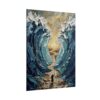 7724394431951917125_2048.jpeg Parting of the Red Sea Poster | Moses Exodus Christian Wall Art | Textured Palette Knife Blue & Gold Print | Old Testament Miracle Decor
