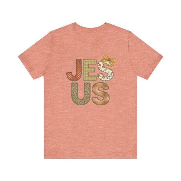 Jesus applique letters T-Shirt | floral patchwork faith tee