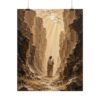 7853331803301015754_2048.jpeg The Rescued Lamb in the Highlands Poster | Lost Sheep Christian Wall Art | Modern Beige & Umber Impasto Print, Jesus and Lamb Poster