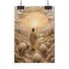 7923795287694820602_2048.jpeg The Lord is My Shepherd Poster | Psalm 23 Christian Wall Art | Modern Farmhouse Taupe & Gold Impasto Print | Palette Knife Faith Decor