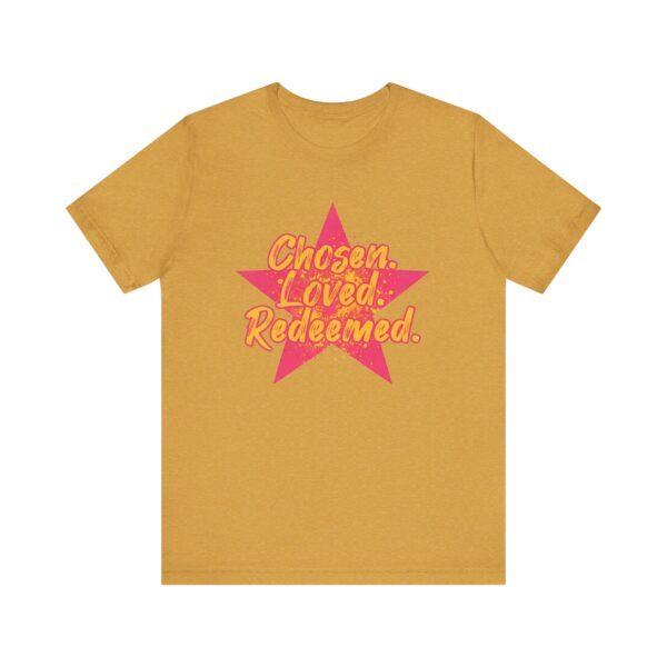 Chosen Loved Redeemed tee | Inspirational Christian shirt, star graphic