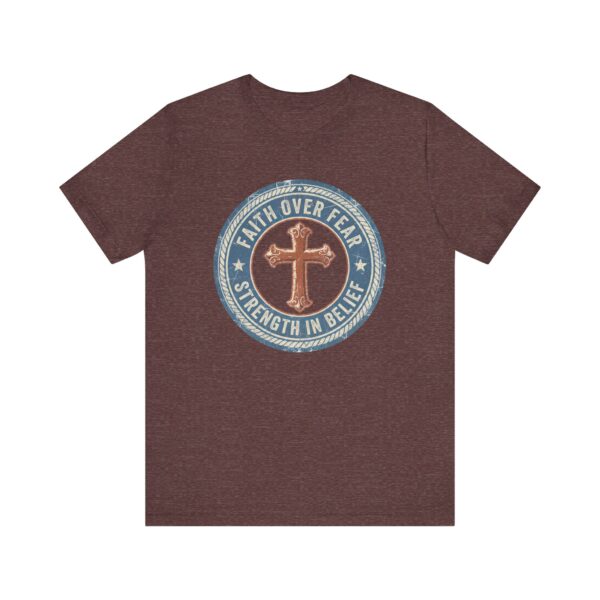 8078831784409780543_2048.jpeg Faith Over Fear Cross Tee | Strength in Belief Christian Shirt