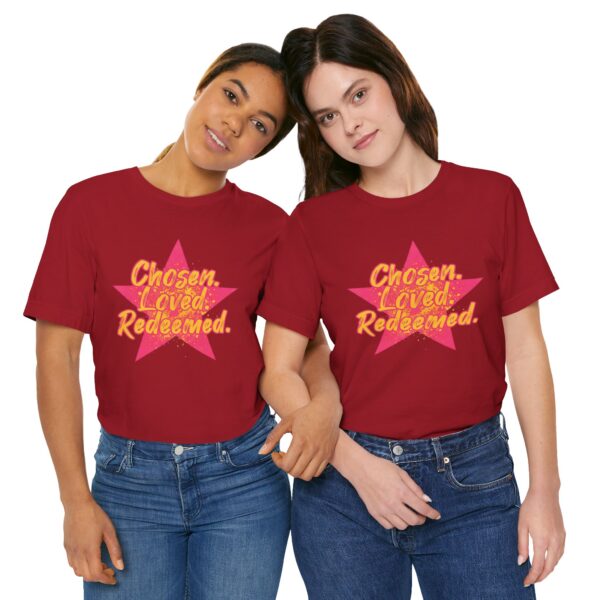 Chosen Loved Redeemed tee | Inspirational Christian shirt, star graphic