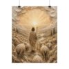 8242212253057923795_2048.jpeg The Lord is My Shepherd Poster | Psalm 23 Christian Wall Art | Modern Farmhouse Taupe & Gold Impasto Print | Palette Knife Faith Decor