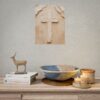 Modern Abstract Cross Impasto Poster | Minimalist Christian Wall Art | Textured Palette Knife Plaster Print | Neutral Beige Faith Home Decor