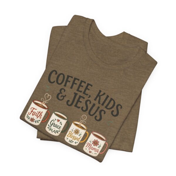 Coffee, Kids & Jesus T-Shirt | Christian Mom Tee, Surviving on All Three