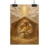 8445148049264145098_2048.jpeg Modern Minimalist Nativity Poster | Christmas Holy Family Wall Art | Textured Palette Knife Plaster Print | Warm Beige & Gold Faith Decor