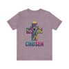 8457862473002008170_2048.jpeg Chosen Crowned Cross T-Shirt | Colorful Stained Glass Christian Faith Tee
