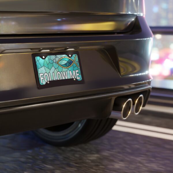 855273183000091739_2048.jpeg Follow Me Ichthys Fish Vanity Plate | Christian License Plate, Stained Glass Design