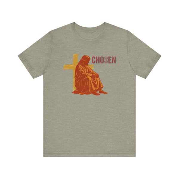 8599776787887306631_2048.jpeg Chosen Jesus Sitting Cross T-Shirt | Christian Faith Tee