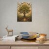 Mustard Seed Faith Impasto Poster | Matthew 17:20 Christian Wall Art | Modern Sage Green Tree Painting | Textured Scripture Print
